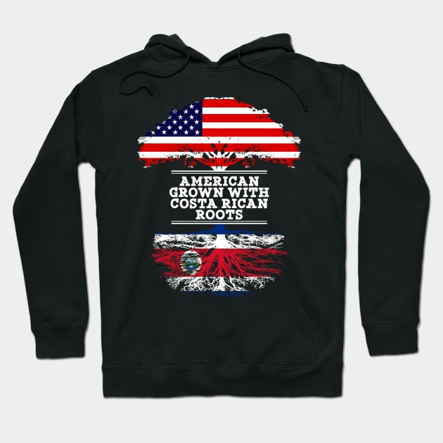 American Grown With Costa Rican Roots - Gift for Costa Rican From Costa Rica Hoodie by Country Flags